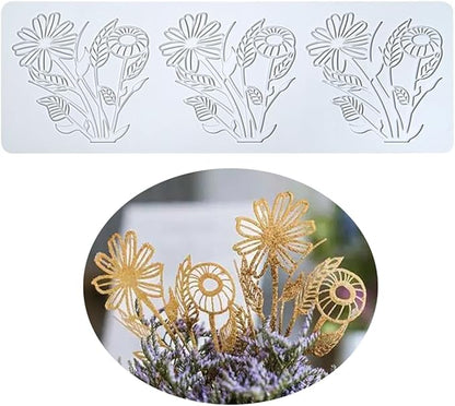 TUKE Flower Silicone Cake Lace Mold Cake Decorating Tool Border Decoration Lace Mold Kitchen Baking Tool (K_ Flower)