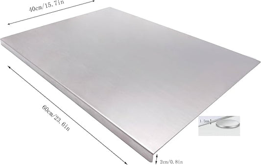 Stainless Steel Cutting Boards for The Kitchen, Suitable for Meat, Fruits, Vegetables, Bread, and Baking Large-sized Cutting Boards (60 x 40cm/23.6 x 15.7 in)