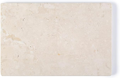 Koville Natural Travertine Marble Cutting Board for Kitchen Counter, 12" x 8" Real Stone Slab Marble Cheese Board for Home Decor, Stone Pastry Boards Bathroom Perfume Tray Candle Plate
