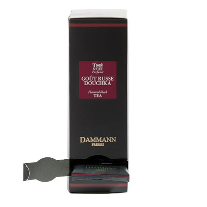 Dammann Freres Satchets, Goût Russe Douchka Tea Bags, Premium Gourmet French Black Tea, Blend Bergamot, Lemon, Orange Flavors, Individually Wrapped, 24 Count (Single Pack)