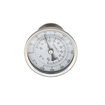 Stainless Steel Bi-Metal Thermometer,1.5" Tri-clamp 4" Stem, 3" Dial, 0 to 200 F Degrees