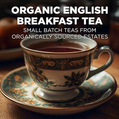 Maud's Organic English Breakfast Black Tea Pods, 100 ct, Recyclable Single Serve Pods – 100% Gourmet Blended Tea Leaves, Compatible with Keurig K Cups Maker
