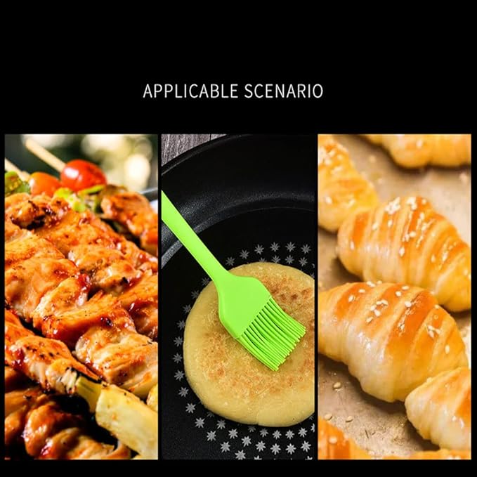 Silicone brush, Oil Brush for BBQ Kitchen Cooking Baking and Grilling (4 PCS,Rose red)