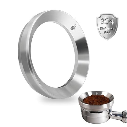 51mm Espresso Dosing Funnel, 304 Stainless Steel Coffee Dosing Ring, Portafilter Funnel with 6 Magnetic, Barista Tools Compatible with Breville 51mm Portafilter