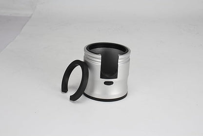 Espresso Tamping Station, Coffee Portafilter Holder, Aluminum Alloy Stand Fit for Most 51mm, 53mm, 54mm and 58mm Portafilter (Round,Silver)