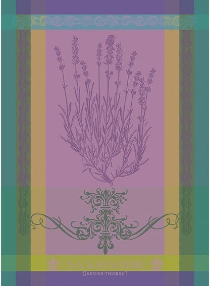 Garnier Thiebaut Lavande Mauve (Purple Lavender) French Kitchen Towel 22"x30", Cotton, Jacquard