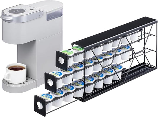 Flagship K Cup Holder Drawer 3 Tier Coffee Pod Holder for K Pod Save Space Countertop Kitchen (24 Pods Capacity)