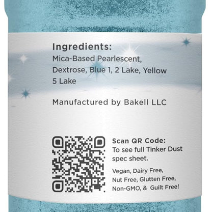 BAKELL Teal Edible Glitter, 45 Grams | TINKER DUST Edible Glitter | KOSHER Certified | 100% Edible Glitter | Cakes, Cupcakes, Cake Pops, Drinks, Dessert Vegan Glitter & Dusts (45g Shaker, Teal)