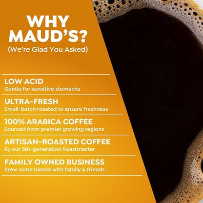 Maud's Breakfast Blend Coffee Pods, 18 ct, Light Roast Coffee in Recyclable Single Serve Pods – 100% Arabica Beans, Compatible with Keurig K Cups Maker