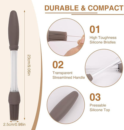 8 Pcs Silicone Brush Cooking Set, Heat Pastry Basting Brush for Home Outdoor Use Cooking BBQ Barbecue Baking