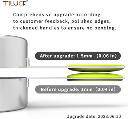 TILUCK Measuring Cups and Spoons Set, Stainless Steel, Kitchen Utensils for Cooking and Baking (12, Colorful)