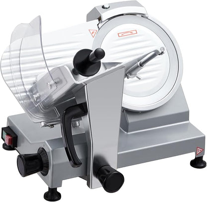 Commercial 10" Blade Meat Slicer 240W | Stainless Steel Electric Food Slicer Adjustable Thickness - Perfect for Restaurant, Deli & Home Kitchen Use