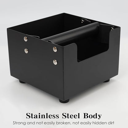 Espresso Knock Box, Stainless Steel Coffee Bag Container, With Steel Bracket And Noise Reducing Rubber Ring (M)