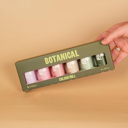 Colour Mill Botanical-Pack Oil-Based Food Coloring, 20 Milliliters Each of 6 Colors: Dusk, Latte, Lilac, Olive, Rose & Sage, 120 grams