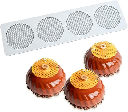 TUKE Honeycomb Lace DIY Cake Decor Silicone Mold Beehive Candy Biscuit Ice Baking Mould Round Chocolate Making Tools (F_ Honeycomb)