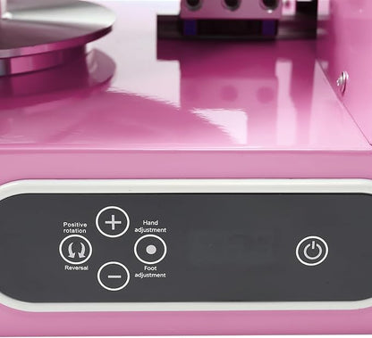 Cake Decorating Coating Machine Automatic Cake Cream Spreading Coating Filling Machine Birthday Cake Cream Smoother Bread Cream Spreading Machine Suitable for 4-12 In Round Cake (Pink)