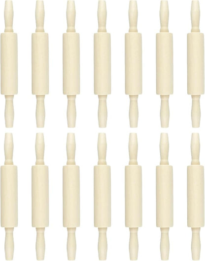 14 Pack Wood Small Rolling Pin for Kids, 7.9 Inch Kids Rolling Pin for Home Kitchen (14)
