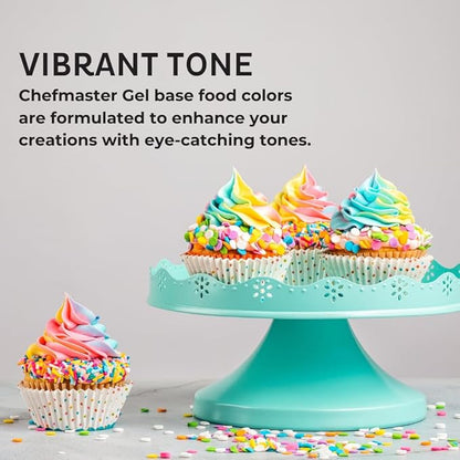 Chefmaster Lemon Yellow Gel Food Coloring | Vibrant Color | Professional-Grade Dye for Icing, Frosting, Fondant | Baking & Decorating | Fade-Resistant | Easy-to-Use | Made in USA | 20 oz