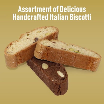 Italian Biscotti Cookie Gift Box, 30+ Pieces Individually Wrapped Gourmet Biscotti - 2Lb Square Tin with Authentic Italian Cookies for Holliday Gifting, Coffee Pairing, and Christmas Celebrations