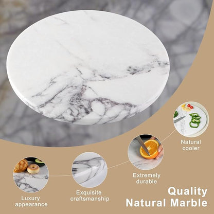 Koville Milas Lilac Marble Cutting Board for Kitchen, 16" Large Marble Cheese Serving Board for Baking, Charcuterie, Pastry, Trivet, Non-Stick Heat Resistant Stone Cutting Boards for Kitchen Counter