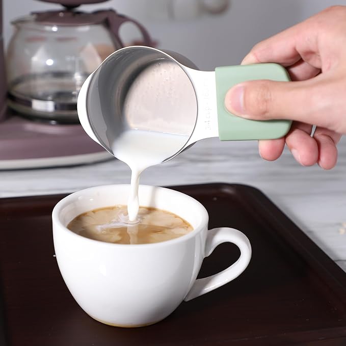 Magnetic Measuring Cups Set 8 Stainless Steel Stackable Nesting Measuring Cups for Measuring Dry and Liquid Ingredients