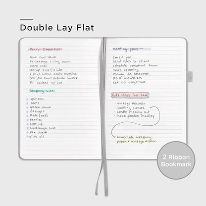 &And Per Se Lined Journal Notebook (5 Packs), 160 Pages, A5 5.7 x 8 inches College Ruled Thick Paper Notebook Journals for Writing, Hardcover Notebooks for Women Men Office School (Grey)