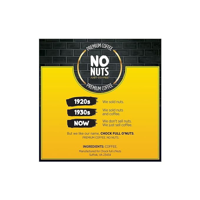 Chock Full o'Nuts Donut Shop Coffee, Compatible with K-Cup Pods, 12 CT (Pack of 3)