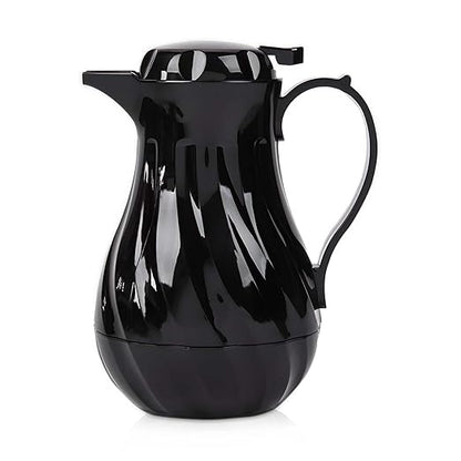 OCS Parts Easy Pour Thermal Coffee Carafe | 8-Inch Insulated Hot and Cold Beverage Pitcher Server for Coffee, Tea, Hot Chocolate and Water with Colored Tags for Easy Idenfication | 20-Ounce | Black