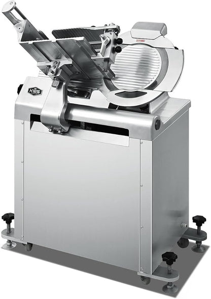 KWS MS-14A 2550W Floor Model 110V Commercial Automatic Electric Meat Slicer with Stainless Steel Blade, Frozen Meat, Food Slicer/Low Noises [ ETL, NSF Certified]