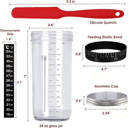 21 Pcs Sourdough Starter Kit, 10" Oval & 9" Round Banneton Bread Proofing Basket | Glass Jar, Whisk, Full Recipe Book & More, Sour Dough Starter Kit, Sourdough Bread Baking Supplies For Beginners