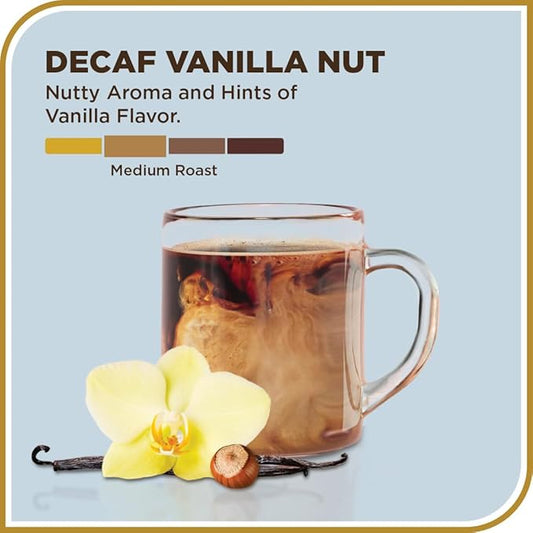 Don Francisco's Decaf Vanilla Nut Ground Coffee, Medium Roast – Flavored 100% Arabica, 12 oz Bag, Premium Coffee for Drip, Pour Over & French Press