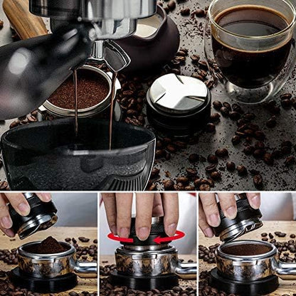 58mm Coffee Distributor and Tamper, Dual Head Coffee Leveler Fits for Portafilter, Increased Adjustable Depth- Professional Espresso Hand Tampers