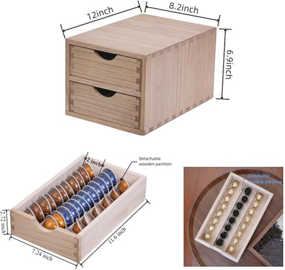 Drawer Holder for Coffee Brew - Kitchen Machine Stand Shelf Contertop - Serve Coffee Station and Pod Capsule Storage Organizer for Home Decor Office Storage Solution 2-Tier CF2D2C-Light