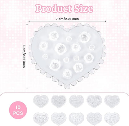 10 Pcs Polymer Clay Molds, Polymer Clay Cutters Molds for Crafts Air Dry Earrings Tools, Jewelry Mini Silicone Resin Flower Molds, Epoxy Polymer Clay Earring Cutters Shapes Making Kit Extruder