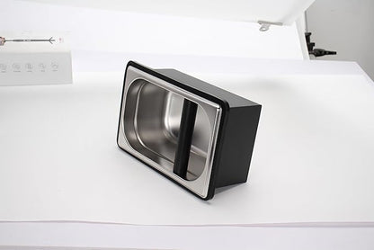 Espresso Knock Box,Stainless Steel Coffee Pucks Container, with Steel Holder and Noise Reduction Rubber Ring (10.94 x 6.88 x 4.25 inch)