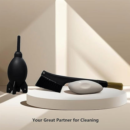 Espresso Coffee Machine Cleaning Brush Kit with Portafilter Cleaning Disc (Dual Head Brush with Rocket air Blower)