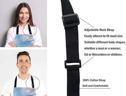 Caribbean Samana Beach Adjustable Bib Apron, Starfish Sea Shells Cooking Kitchen Apron for Men Women