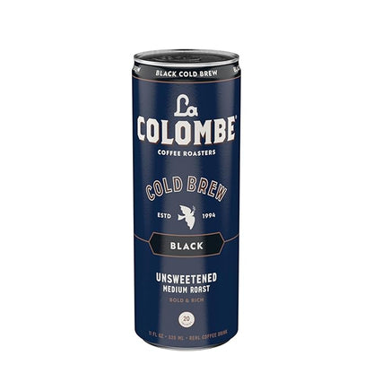 La Colombe Coffee, Cold Brew Black, Unsweetened, 11 fl oz Cans (Pack of 12), Coffeehouse Quality, Natural Sweetness, Specialty Grade Coffee Beans, Ready-to-Drink On-the-Go