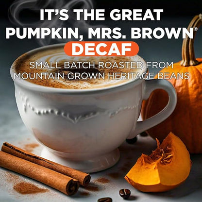 Maud's Decaf Pumpkin Spice Flavored Coffee Pods, 72 ct, Medium Roast Flavored Coffee in Recyclable Single Serve Pods – 100% Arabica Beans, Compatible with Keurig K Cups Maker