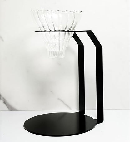 Tissting Pour Over Coffee Station Iron Pour Over Coffee Stand Dripper Rack Coffee Filter Holder for Home Cafe Office Black(18.3x14.4x14cm/7.2x5.7x5.5in)