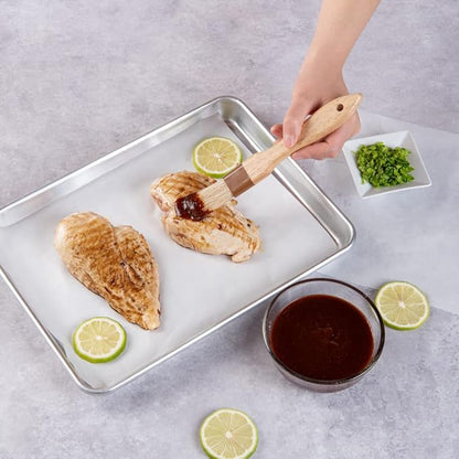 Restaurantware Pastry Tek 8.4 Inches Buttering Brush 1 Boar Bristles Pastry Brush - Hardwood Handle Built-In Hanging Hole Wood Basting Brush Sturdy Ferrule For Glazing And Basting