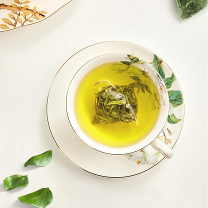XIEJINJI Green Tea, 3.2g*40 Tea Bags, Whole Leaf Tea, No Sugar - No Additives, see-through compostable teabags