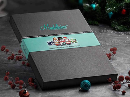 Premium Madelaine Chocolate Gift Box - 45 Assorted Pieces - Rich & Creamy Solid Milk Chocolates - Best Corporate Holiday Gift - Great for Teachers & Coaches - Whimsical Holiday Themed Foil Wrappers