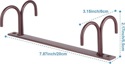Mug Rack Under Cabinet - Coffee Cup Holder, 12 Mugs Hooks Under Shelf, Display Hanging Cups Drying Hook for Bar Kitchen Utensils Brown