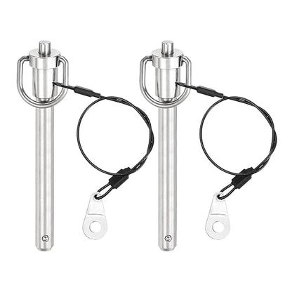 uxcell 2 Pcs Quick Release Pin, 3/8" x 3" (Dia. x L) Push-Button Ball Locking Pin, 304 Stainless Steel, Silver
