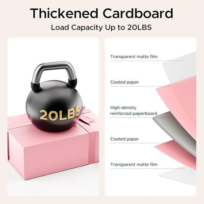 Large Pink Gift Box with Lid: 2 Pack 13.5×10×5 Inches - Strong Magnetic Closure for Valentines Birthdays Wedding Gifts – Perfect for Couples Friends Family