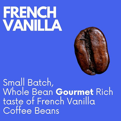 Sarasota Coffee Whole Bean French Vanilla | Medium Roast Gourmet Flavored Coffee Beans | Low Acid, Mold Free, Specialty Grade Bulk Beans | 5lb (80 oz)