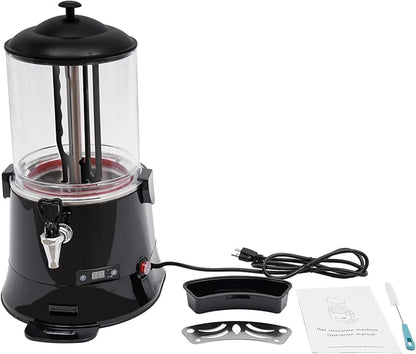 Hot Chocolate Maker Machine, 400W 10L/2.7Gal Electric Stainless Steel Hot Chocolate Dispenser Melting Machine, Commercial Beverage Warmer Coffee Maker for Kitchen Party, Black