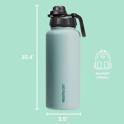 Vessence Tea Infuser Bottle - 32 Oz Insulated Loose Leaf & Fruit Infuser Bottle | Leak Proof with FlowSip Lid