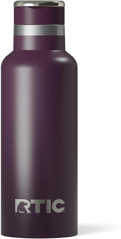 RTIC 16oz Journey Bottle Metal Stainless Steel Vacuum Insulated, BPA Free, Reusable, for Water, Hot and Cold Drinks, Travel, Sports, Camping, Plum